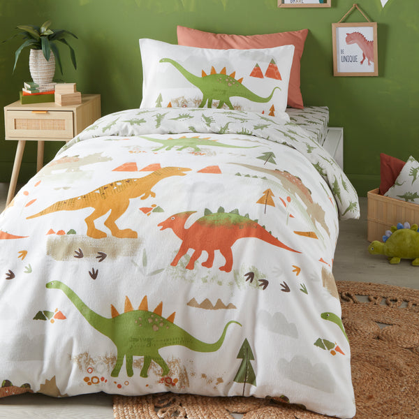 Bedlam Dino Brushed Green Duvet Set Charmed Interiors