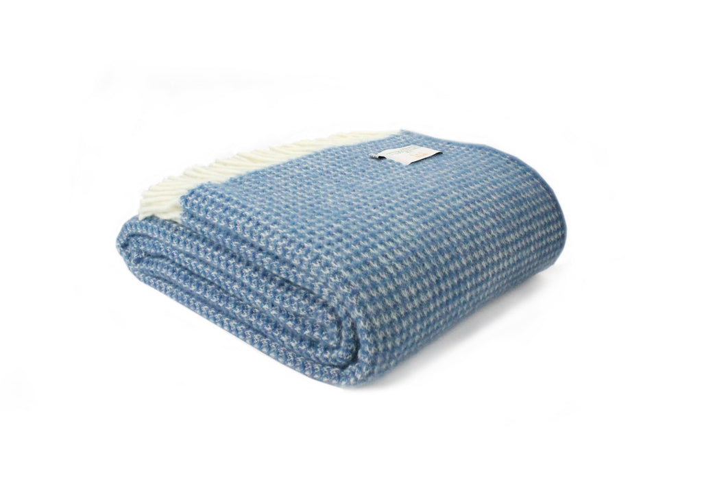 Tweedmill Waffle Blue Jay 140cm x 240cm Throw