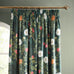 Royal Horticultural Society Arcadia Floral Green Pencil Pleat Lined Curtains