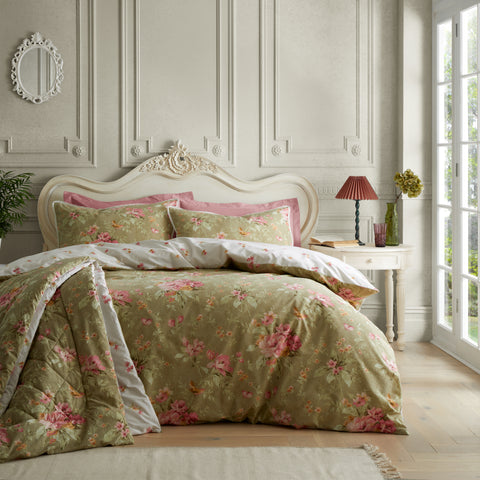 Bridgerton Penelope Floral Green Duvet Set