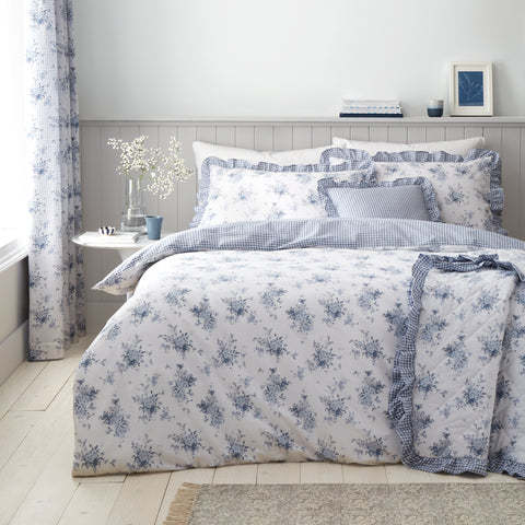 Catherine Lansfield Lucie Floral Blue Duvet Set