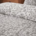 Catherine Lansfield Brushed Cotton Grace Floral Leaf Grey Duvet Set