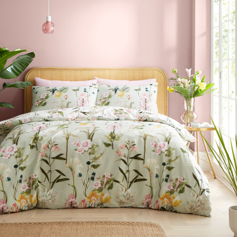 Royal Horticultural Society Exotic Floral Green Duvet Set