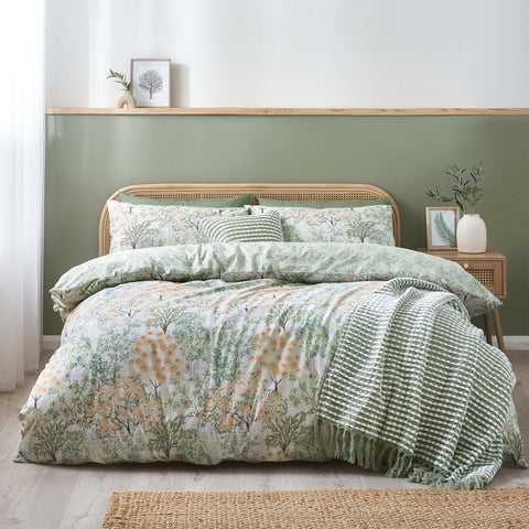 Catherine Lansfield Forest Bloom Green Duvet Set