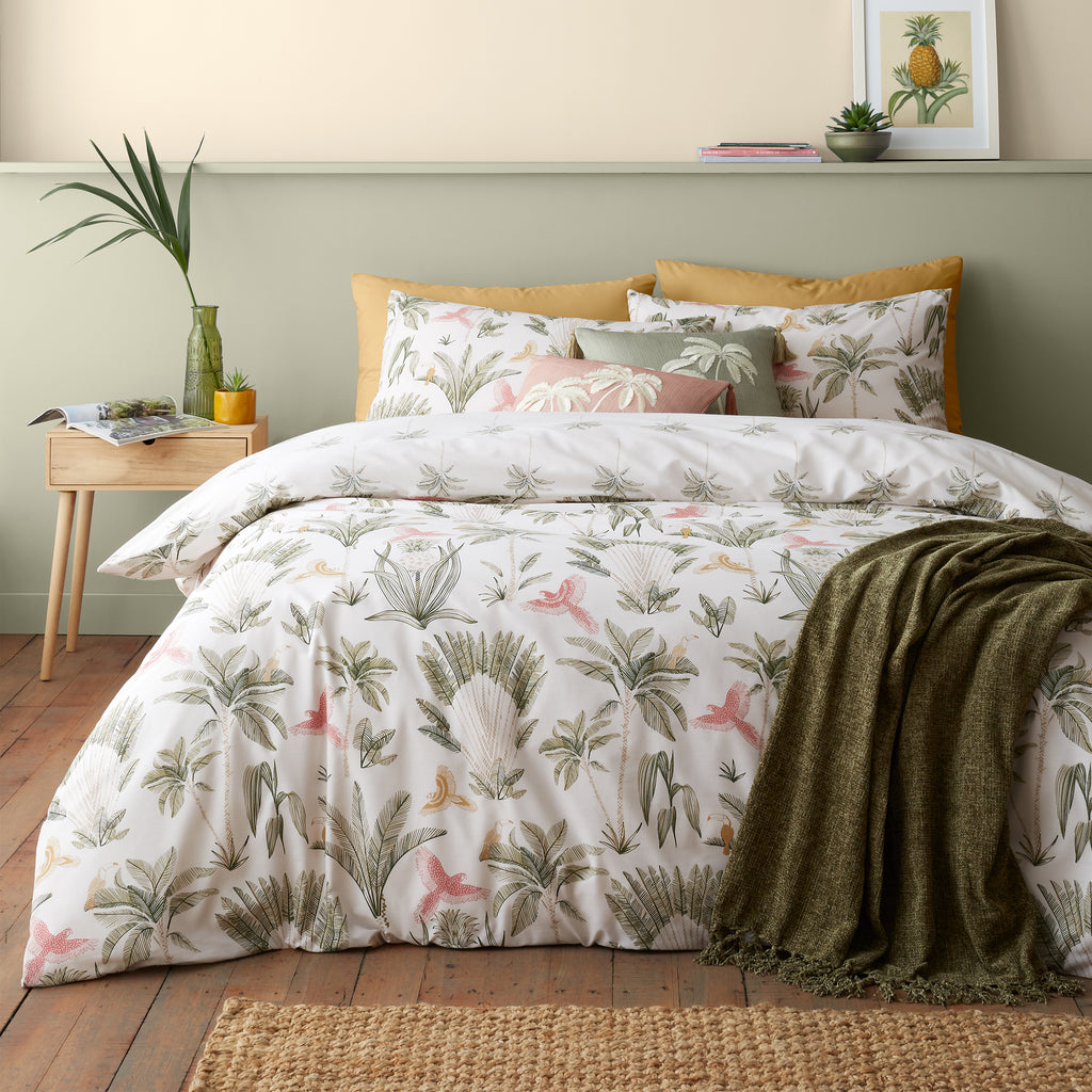 Catherine Lansfield Paradiso Palm Natural Duvet Set