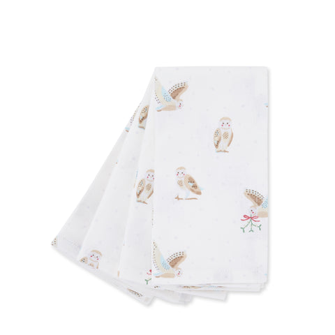 ALL12300 Sophie Allport Snowy Owls Napkins Set of 4