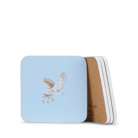 COC12001 Sophie Allport Snowy Owls Coasters Set of 4