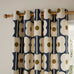 Orla Kiely Abacus Flower Navy Lined Eyelet Curtains