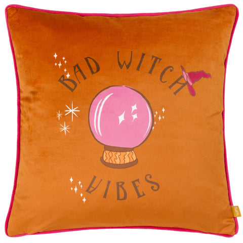 Furn Bad Witch Vibes Pumpkin 43cm x 43cm Filled Cushion