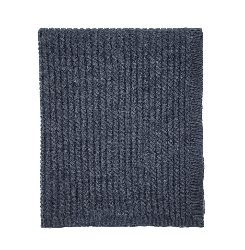 Bedeck of Belfast Miya Chambray Blue 150cm x 200cm Knitted Throw