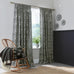 Burleigh X Bedeck of Belfast Regal Peacock Charcoal & White Lined Blackout 6" Tape Header Curtains