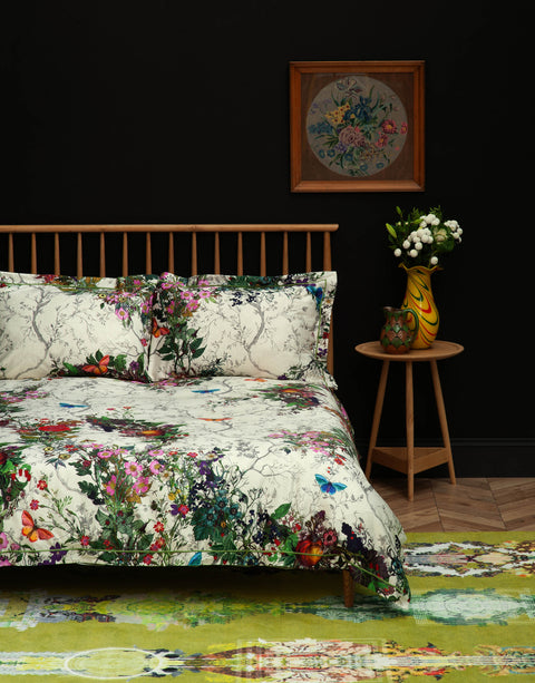 Timorous Beasties Bloomsbury Garden Dove Duvet Set