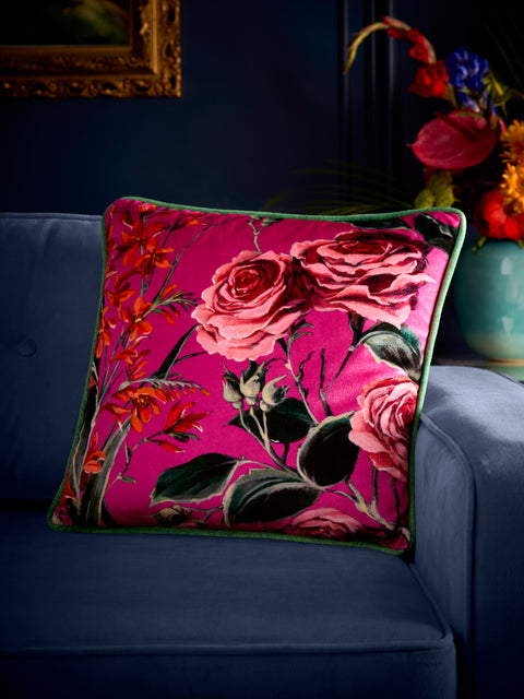 Laurence Llewelyn Bowen Cotswold Fantasia Pink 43cm x 43cm Polyester Filled Cushion