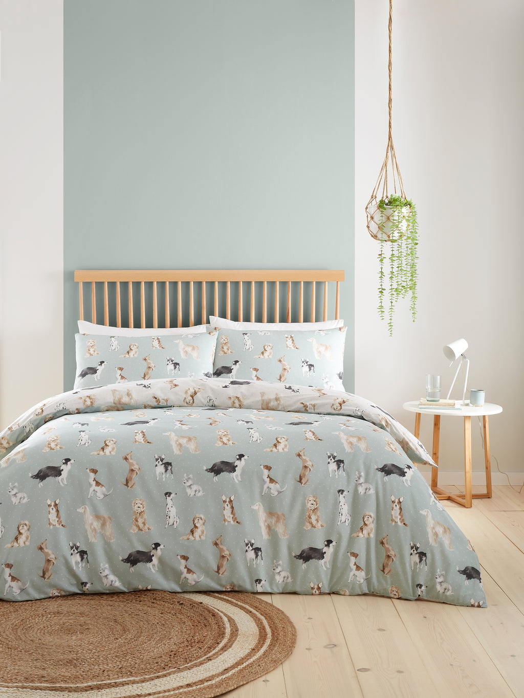 Fusion Bedding Cute Dogs Duck Egg Duvet Set