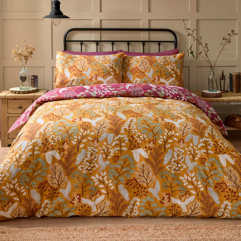 Dreams n Drapes Lodge Enchanted Gold 100% Brushed Cotton Duvet Set