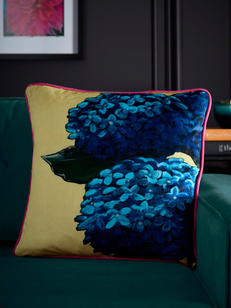 Laurence Llewelyn Bowen Hiyah Hydrangea Lime 43cm x 43cm Polyester Filled Cushion