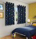 Tyrone Infinity Blue Metallic Print Kids Room Darkening Curtains