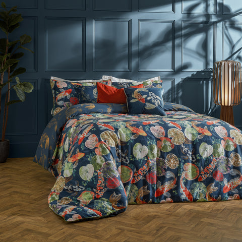 Paoletti Koi Pond Reversible Midnight Duvet Set