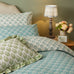 Furn Krissa Block Printed Blue Duvet Set