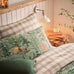 Furn Lodge Wood Oak Green 100% Brushed Cotton Duvet Set