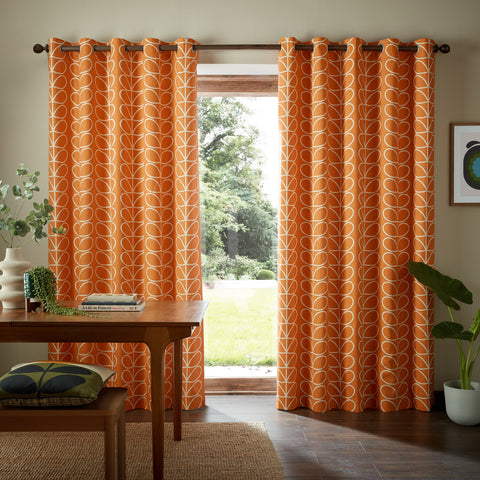 Orla Kiely Linear Stem Lined Eyelet Curtains