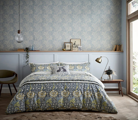 Morris & Co Kennet Indigo/Gold Duvet Set