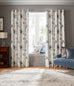 Laura Ashley Pallington Bloom Smoke Blue Blackout Lined Eyelet Curtains