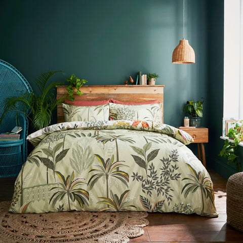 Sara Miller Palm Garden Light Stone Duvet Set