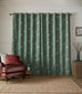 Laura Ashley Pussy Willow Fern Green Blackout Lined Eyelet Curtains