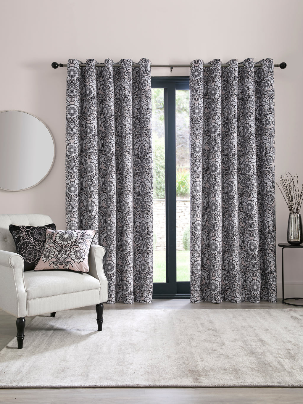 Laurence Llewelyn Bowen Romilly Natural Blackout Lined Eyelet Curtains