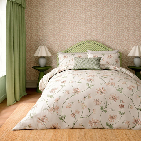 Sanderson Options Honeysuckle & Sweetpea Rose Duvet Set