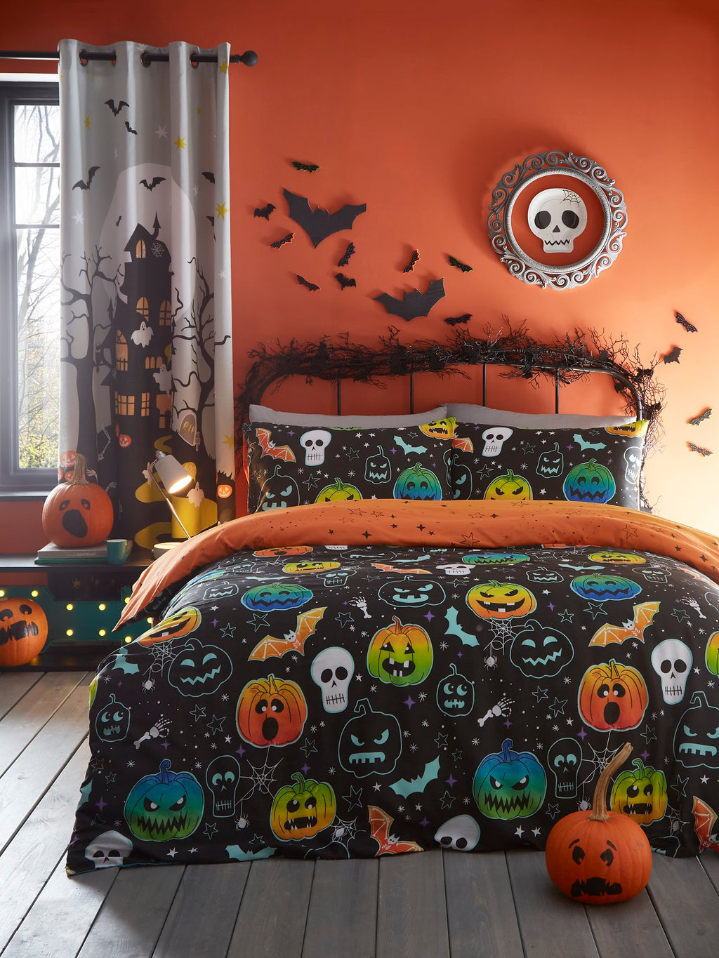 Bedlam Scary Pumpkins Black Duvet Set