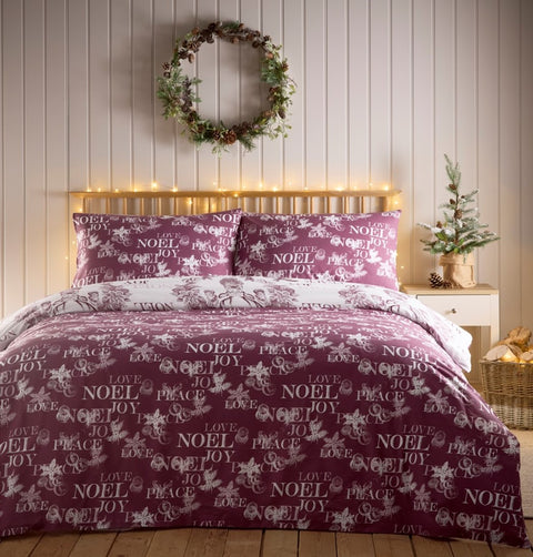 Simply Charlotte Santa Joy Plum Duvet Set