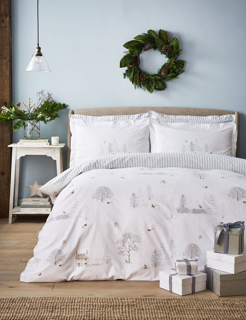 Sophie Allport Snowy Cottage White Duvet Set