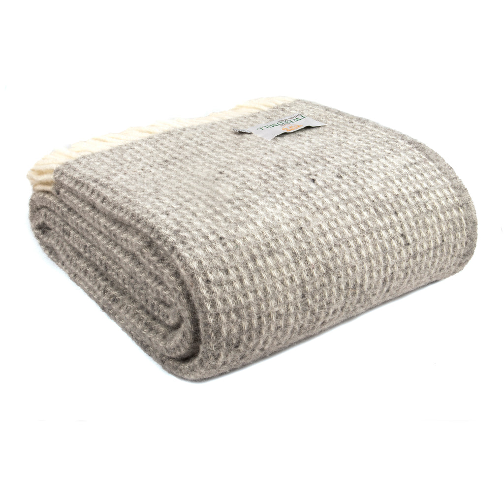 Tweedmill Waffle Silver Grey 140cm x 240cm Throw