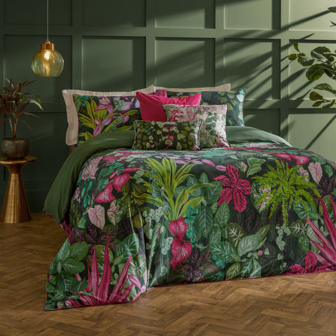 Paoletti Veadeiros Exotic Floral Pink/Green Duvet Set