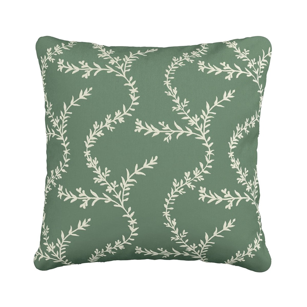 V & A Chikan Green 45cm x 45cm Feather Filled Cushion