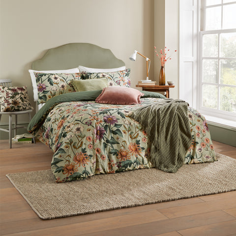 Wylder Nature Wallflower Botanical Celadon Green Duvet Set