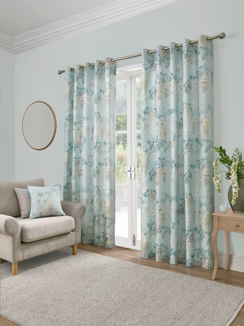 Dreams n Drapes Wisteria Lined Eyelet Curtains