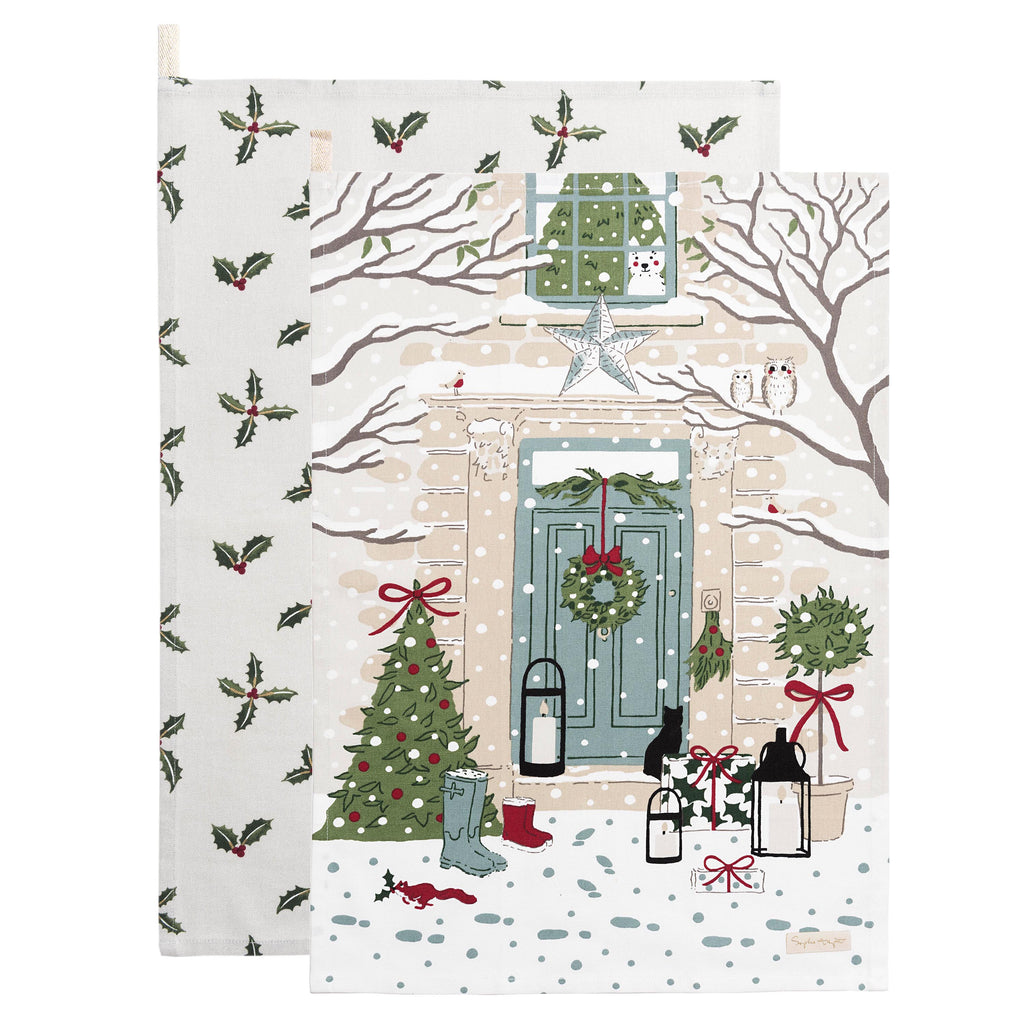 Sophie Allport ALL50602 Tea Towel (Set of 2) Holly & Berry