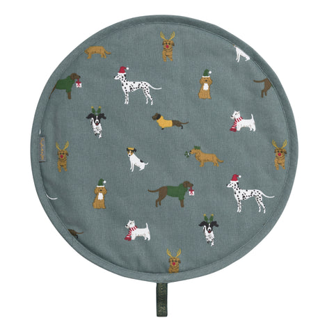 ALL87175 Sophie Allport Christmas Dogs Circular Hob Cover