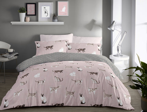 Fusion Bedding Cats Grey Duvet Set