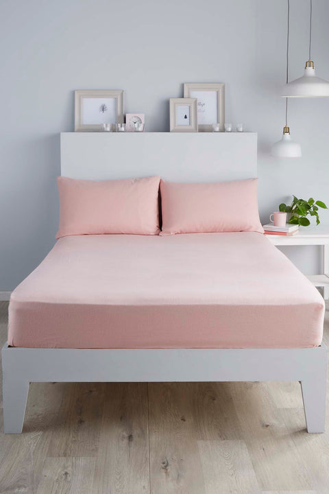 Serene 100% Polyester Plain Dyed Blush Sheets