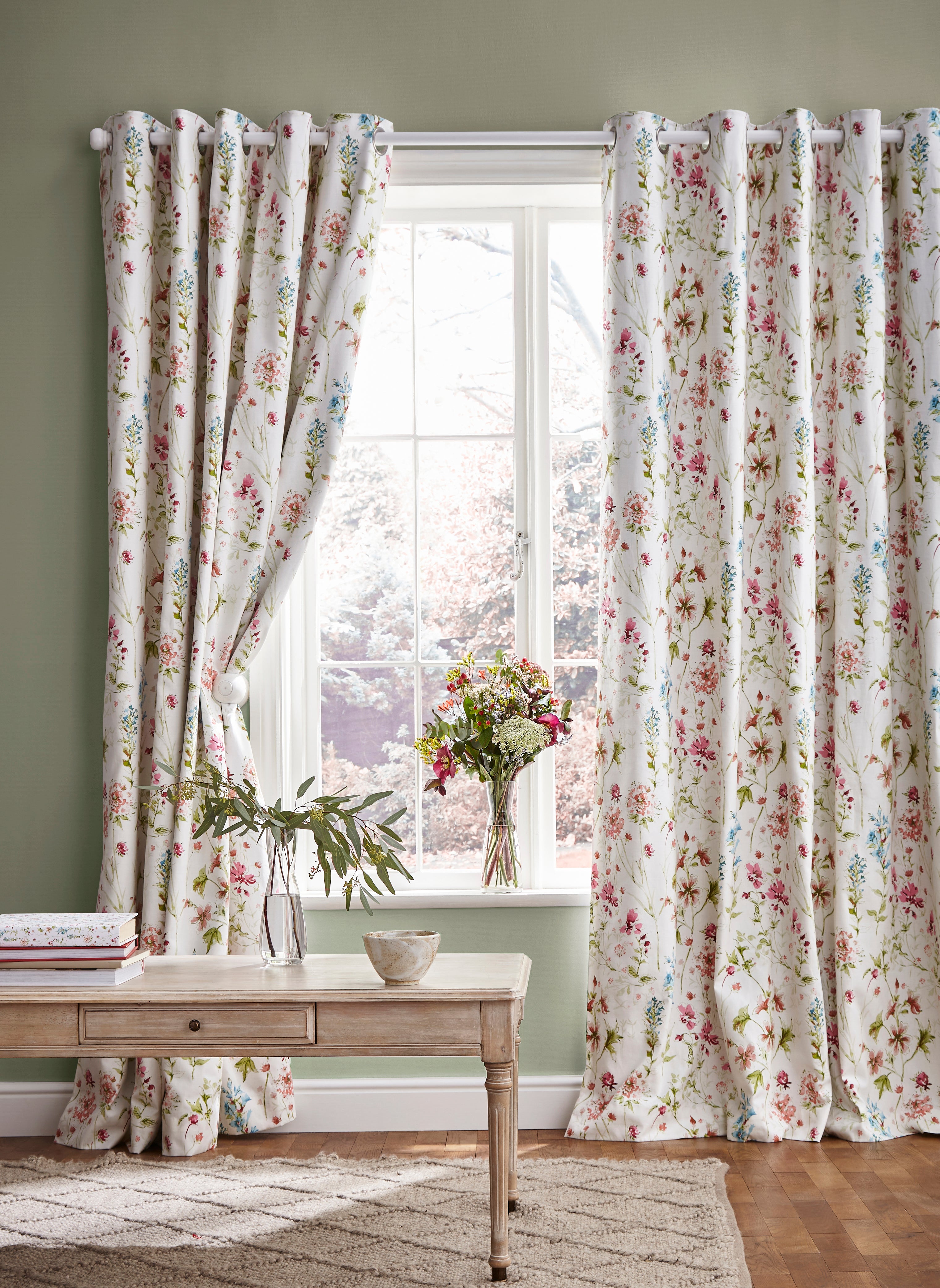 Laura Ashley Wild Meadow Blackout Lined Eyelet Curtains – Charmed