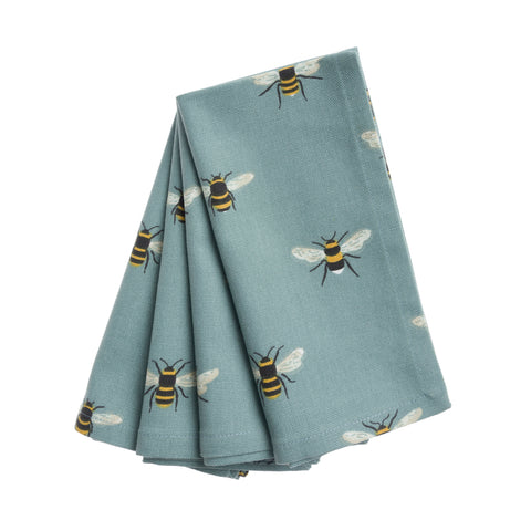 ALL80300 Sophie Allport Bees Teal Napkins (Set of 4)