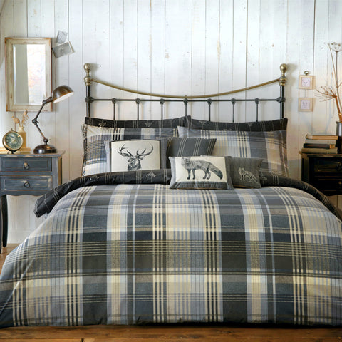 Appletree Hygge 100% Brushed Cotton Connolly Check  Duvet Set