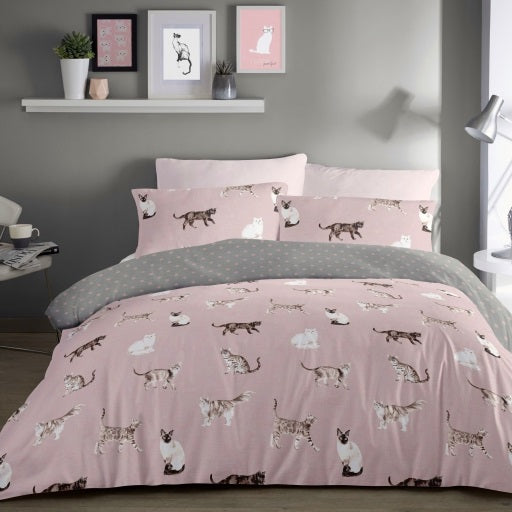 Fusion Bedding Cats Blush Duvet Set